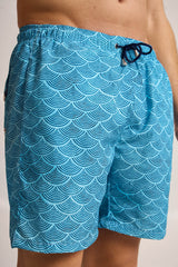 Ανδρικό μαγιό | σε μπλε τόνους με γεωμετρικό σχέδιο