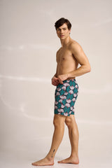 Ανδρικό μαγιό | σε πράσινη βάση με γεωμετρικό σχέδιο