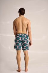 Ανδρικό μαγιό | σε πράσινη βάση με γεωμετρικό σχέδιο