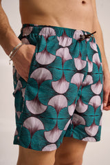 Ανδρικό μαγιό | σε πράσινη βάση με γεωμετρικό σχέδιο