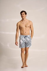 Ανδρικό μαγιό | σε λευκή βάση με γεωμετρικό σχέδιο