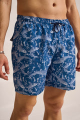 Ανδρικό μαγιό | σε μπλέ βάση με σχεδιασμό ψάρια