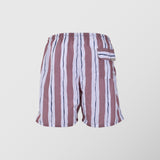 Ανδρικό μαγιό | σε καφέ / σομόν βάση με κάθετο ριγέ σχεδιασμό σε λευκή και μπλέ απόχρωση