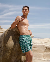 Ανδρικό μαγιό | σε πράσινη βάση με σχεδιασμό κοχύλια