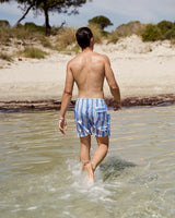 Ανδρικό μαγιό | σε ανοιχτή μπλέ απόχρωση με κάθετο ριγέ χεδιασμό