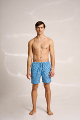 Ανδρικό μαγιό | σε μπλέ τόνους με σχέδιο ψαράκια