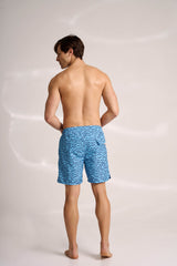 Ανδρικό μαγιό | σε μπλέ τόνους με σχέδιο ψαράκια