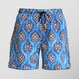 Ανδρικό μαγιό | σε μπλέ τόνους με επαναλαμβανόμενο ρετρό σχέδιο