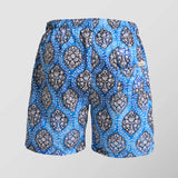 Ανδρικό μαγιό | σε μπλέ τόνους με επαναλαμβανόμενο ρετρό σχέδιο