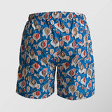 Ανδρικό μαγιό | σε μπλέ βάση με επαναλαμβανόμενο ρετρό σχεδιασμό