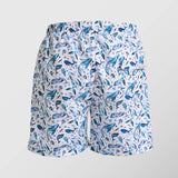 Ανδρικό μαγιό | σε μπλε και λευκή απόχρωση με σχέδιο ψάρια