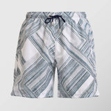 Ανδρικό μαγιό | σε λευκή βάση με γεωμετρικό σχέδιο