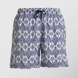 Ανδρικό μαγιό | σε μπλέ τόνους με επαναλαμβανόμενο ρετρό σχεδιασμό