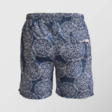 Ανδρικό μαγιό | σε μπλέ βάση με επαναλαμβανόμενο ρετρό σχεδιασμό