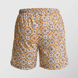 Ανδρικό μαγιό | σε γήινους τόνους με επαναλαμβανόμενο ρετρό σχεδιασμό