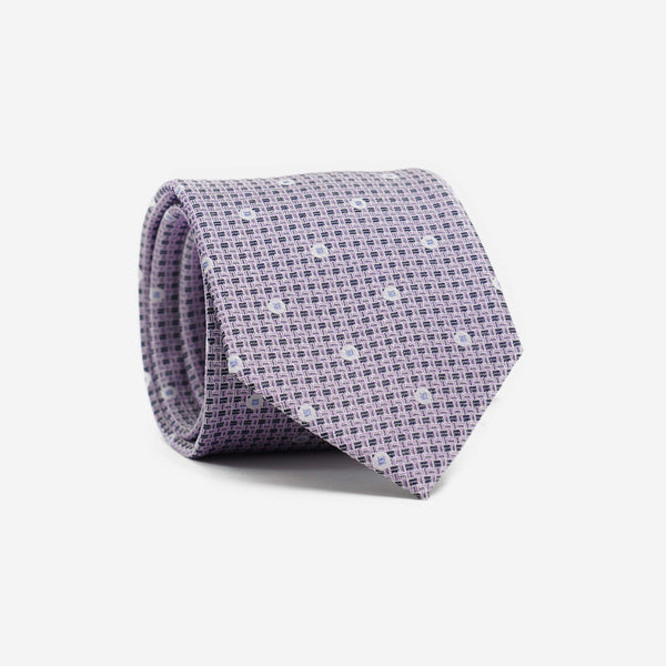 Μεταξωτή γραβάτα 7,5εκ σε μπλέ τόνους με μικρό σχέδιο στην ύφανση
