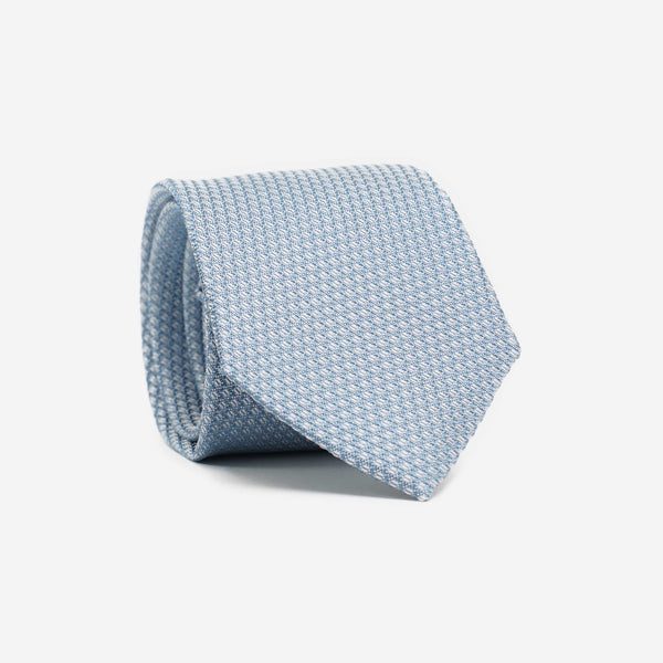Μεταξωτή γραβάτα 7,5εκ σε σιέλ απόχρωση σετ με μαντηλάκι