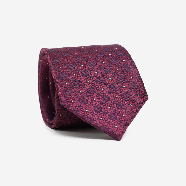 Μεταξωτή γραβάτα 7,5εκ σε μπορντό / μπλέ απόχρωση