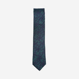 Γραβάτα μεταξωτή στενή σε μπλέ βάση με σχέδιο τύπου φλοράλ