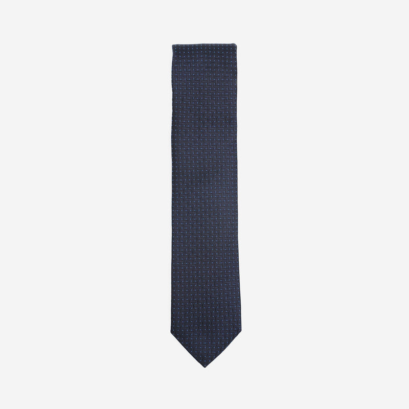 Γραβάτα μεταξωτή στενή σε μπλέ τόνους με μικρό σχέδιο