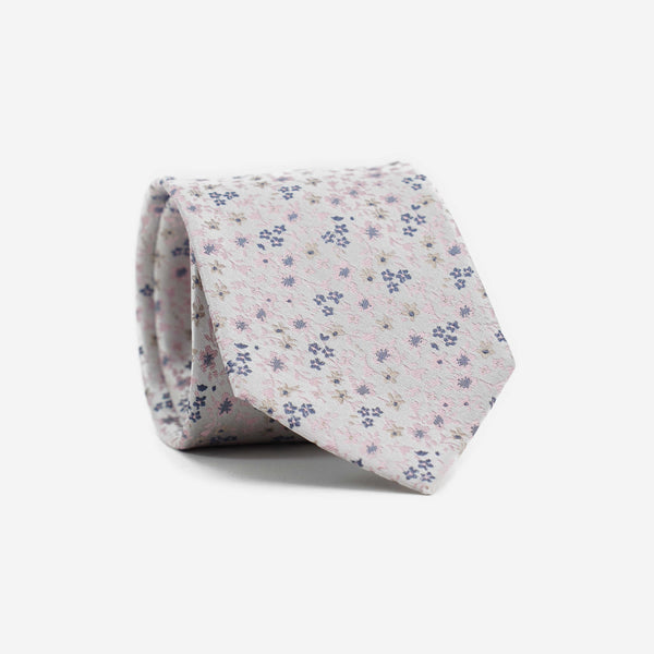Μεταξωτή γραβάτα 7,5εκ με φλοραλ σχέδιο