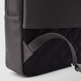 Ανδρική δερμάτινη τσάντα πλάτης | δίχρωμη σε γκρι και μαύρη απόχρωση