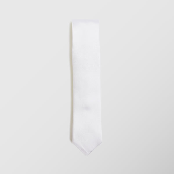 Στενή γραβάτα | 100% μετάξι σε λευκή απόχρωση