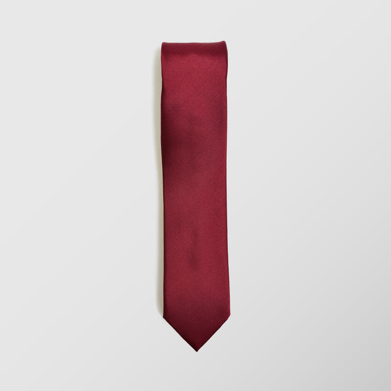 Στενή γραβάτα | 100% μετάξι σε μπορντό απόχρωση