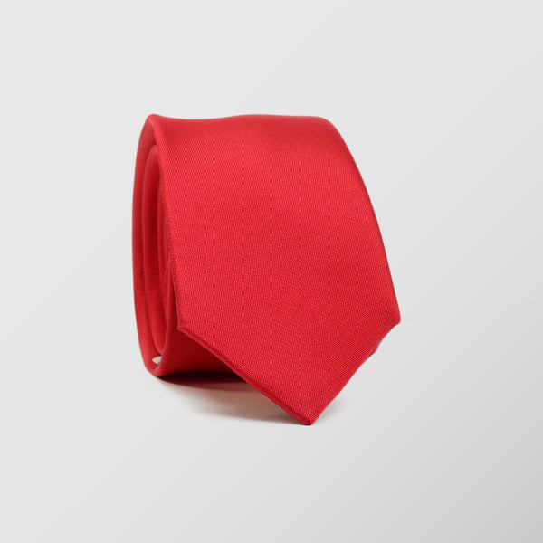 Στενή γραβάτα | 100% μετάξι σε κόκκινη απόχρωση