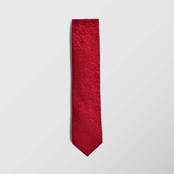 Στενή Γραβάτα | σε κόκκινη απόχρωση με ανάφλυφο σχεδιασμό τόνο στο τόνο