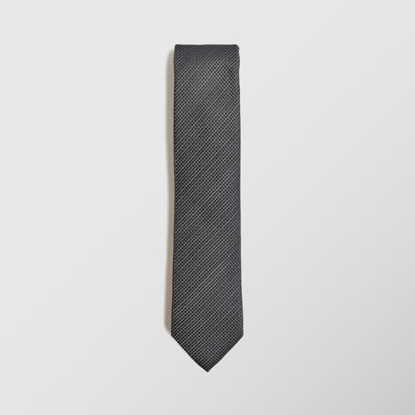 Στενή γραβάτα | σε γκρι βάση με μικρό σχεδιασμό στην ύφανση