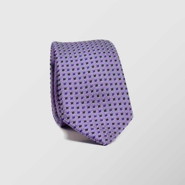 Στενή γραβάτα | σε μοβ βάση με μικρό σχέδιο