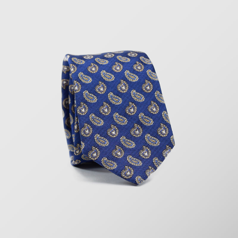 Στενή γραβάτα | σε μπλε ρουά απόχρωση, σετ με μαντηλάκι