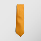 Φαρδιά γραβάτα | μεταξωτή μονόχρωμη σατέν σε κίτρινη απόχρωση σετ με μαντηλάκι