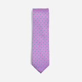 Φαρδιά γραβάτα | μεταξωτή σε ροζ βάση με μικρό σχέδιο τύπου πουά