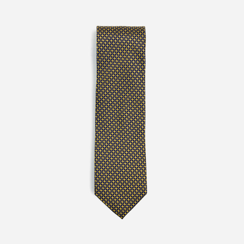 Φαρδιά γραβάτα | μεταξωτή σε μπλέ βάση με μικρό σχέδιο