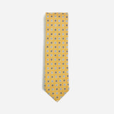 Φαρδιά γραβάτα | μεταξωτή σε κίτρινη βάση με μικρό γεωμετρικό σχέδιο
