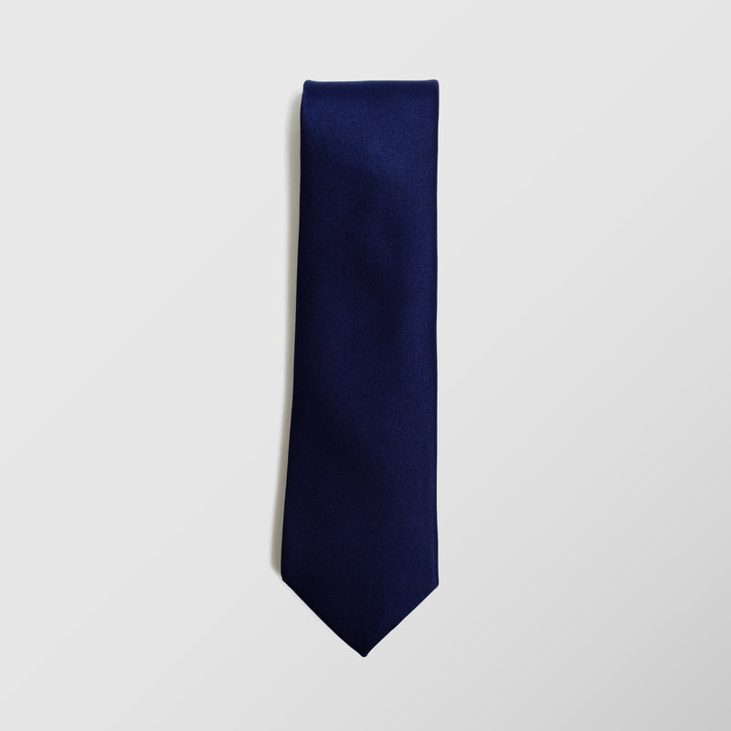 Φαρδιά γραβάτα | μεταξωτή μπλέ μονόχρωμη