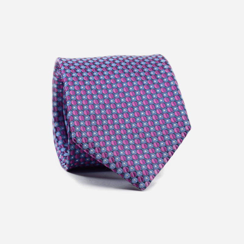 Φαρδιά γραβάτα | μεταξωτή σε μοβ / ροζ τόνους με μικρό σχέδιο