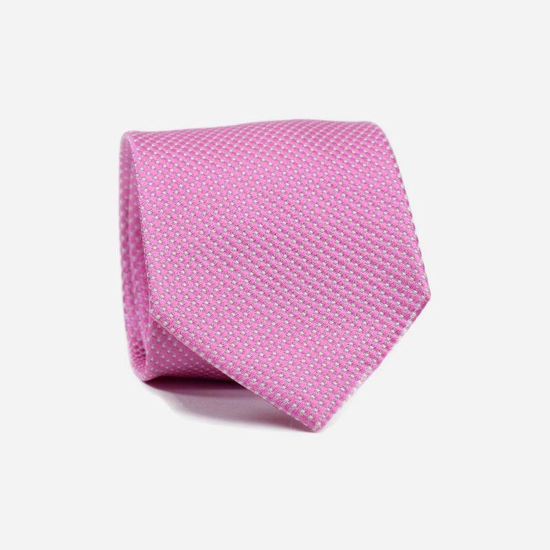 Φαρδιά γραβάτα | μεταξωτή σε ροζ βάση με μικρό σχέδιο
