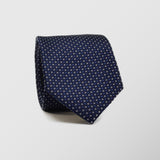 Φαρδιά γραβάτα | 100% μετάξι σε μπλέ βάση με μικρό σχέδιο