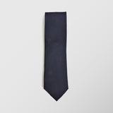 Φαρδιά γραβάτα | 100% μετάξι μονόχρωμη σε σκούρα μπλέ απόχρωση