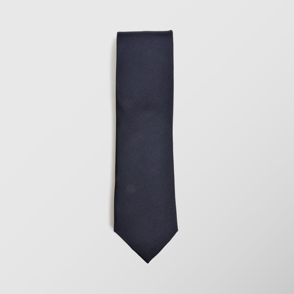 Φαρδιά γραβάτα | 100% μετάξι μονόχρωμη σε σκούρα μπλέ απόχρωση