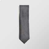 Φαρδιά γραβάτα | 100% μετάξι σε γκριζόμαυρες αποχρώσεις με σχέδιο ψαροκόκαλο