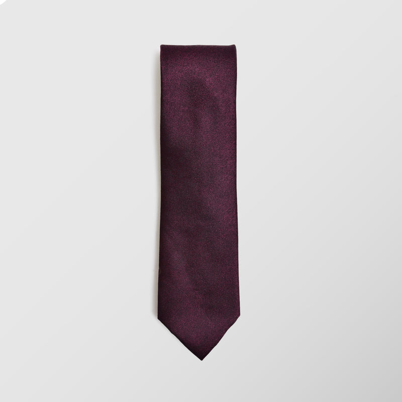 Φαρδιά γραβάτα | 100% μετάξι σε μπορντό / μόβ απόχρωση με σχέδιο τόνο στο τόνο