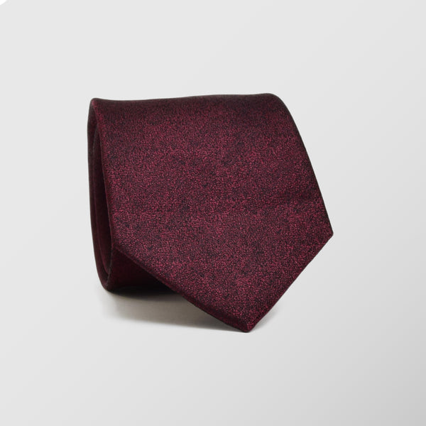 Φαρδιά γραβάτα | 100% μετάξι σε μπορντό απόχρωση με σχέδιο τόνο στο τόνο