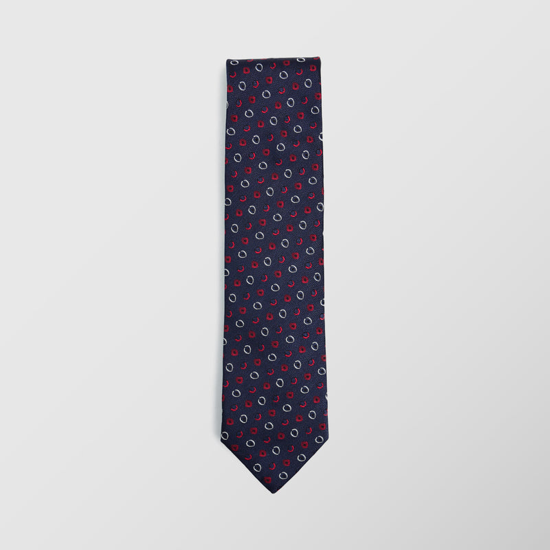 Φαρδιά γραβάτα | σε μπλέ βάση με μικρό σχέδιο