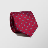 Γραβάτα | μεταξωτή κόκκινη με μικροσχέδιο τύπου φλοράλ