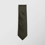 Φαρδιά γραβάτα | μεταξωτή σε λαδί πράσινη βάση με ανάγλυφο σχεδιασμό σετ με μαντηλάκι