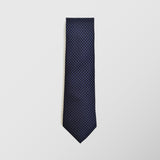 Φαρδιά γραβάτα | μεταξωτή σε μπλε βάση με μικρό σχεδιασμό